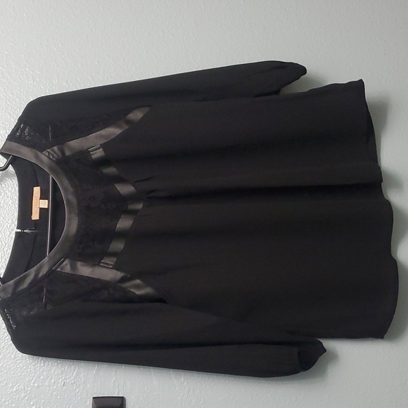Skies Are Blue Tops - 3/4 black sheer top